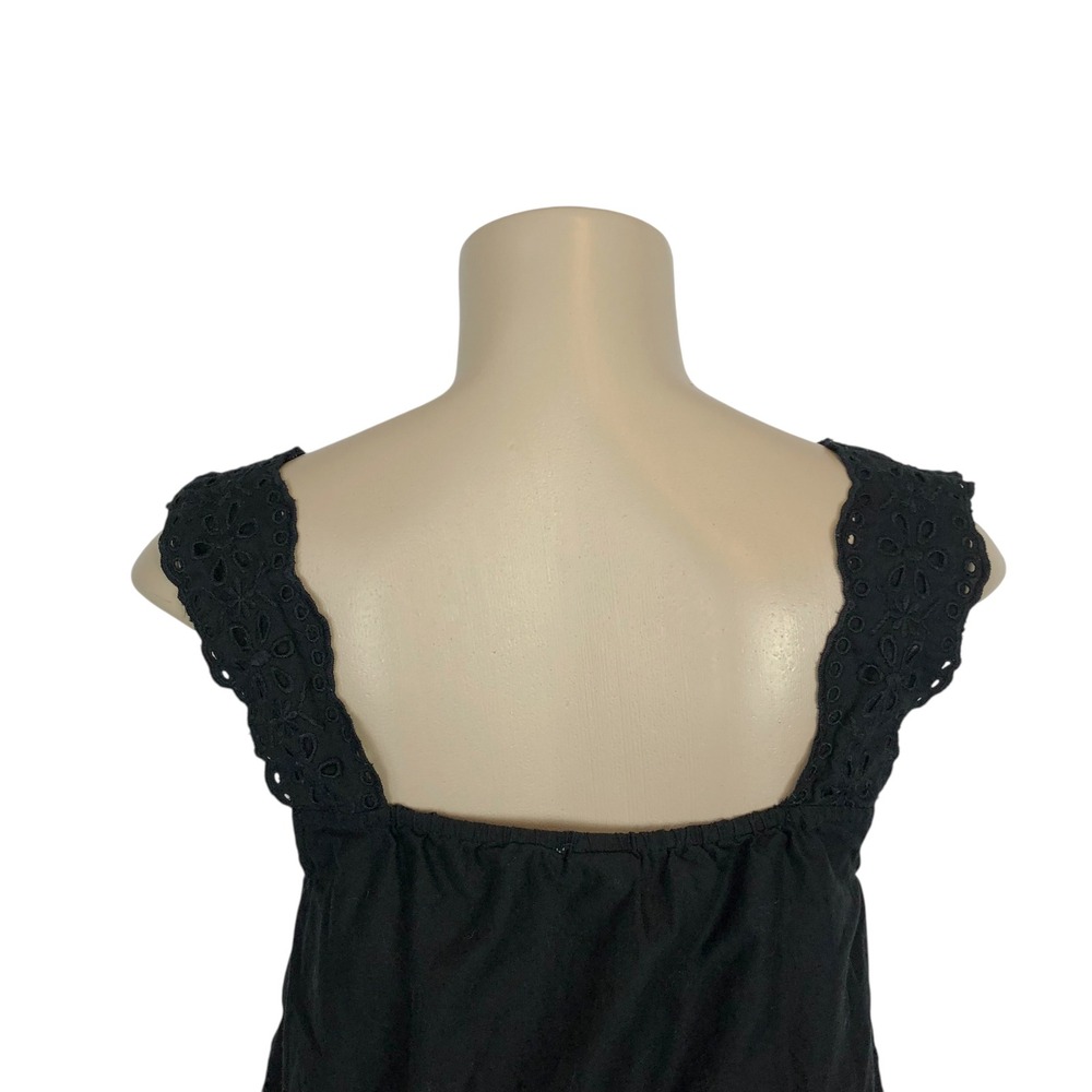 Gap 100% Cotton Eyelet Lace Button Up Crop Tank Top Small Boho Cowgirl Western - Picture 7 of 13
